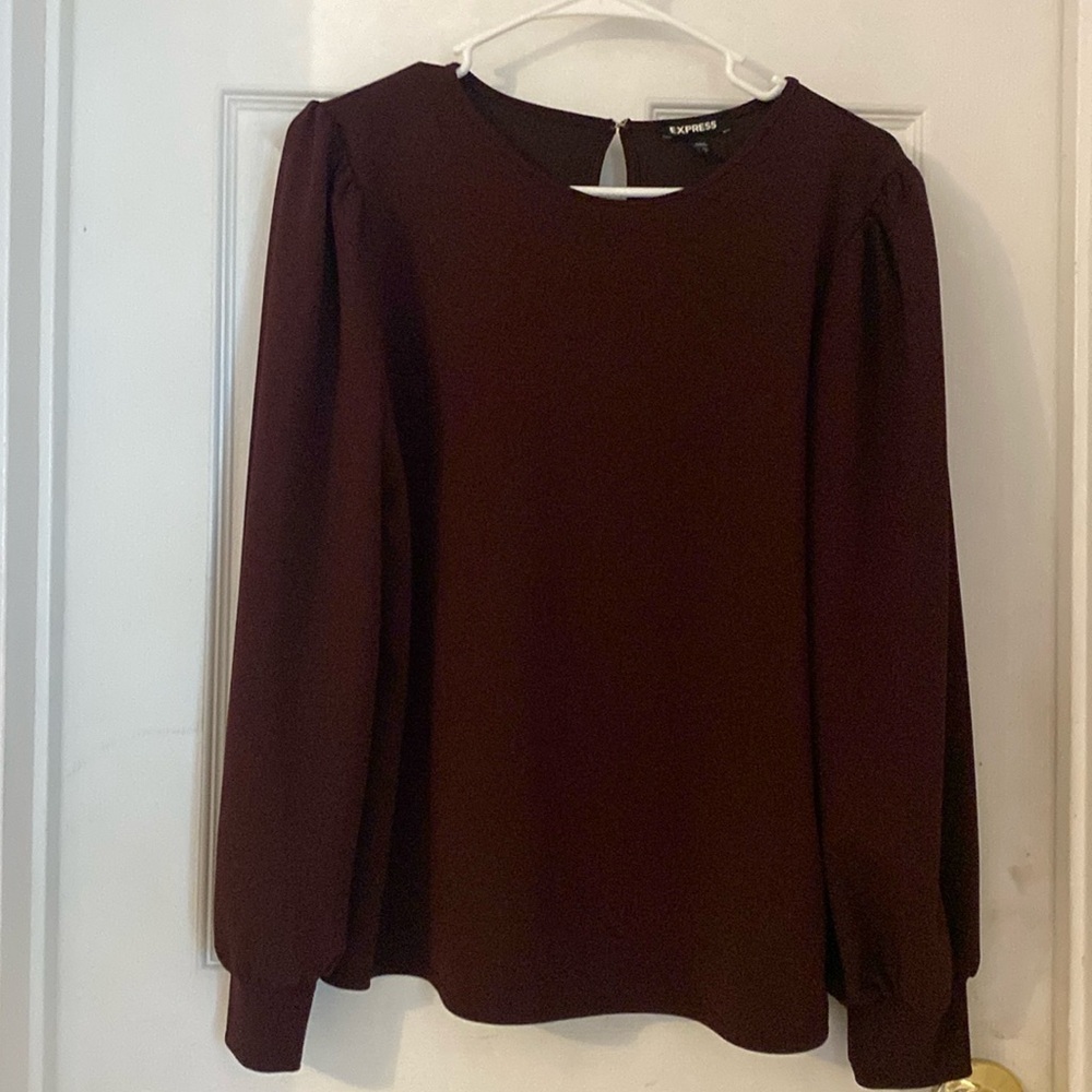 Burgundy Long Sleeve Blouse